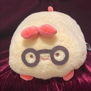 Cute Yellow and Orange Shrimp Tempura Plushie with Glasses